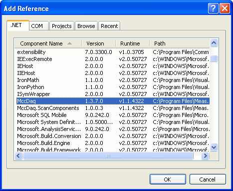Add Reference dialog